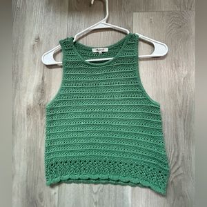 Madewell green crochet top never worn